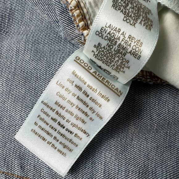 Good American Jeans Exposed Zip Good Waist Denim Pants Women's 22 Plus Size Cuff - Picture 9 of 13